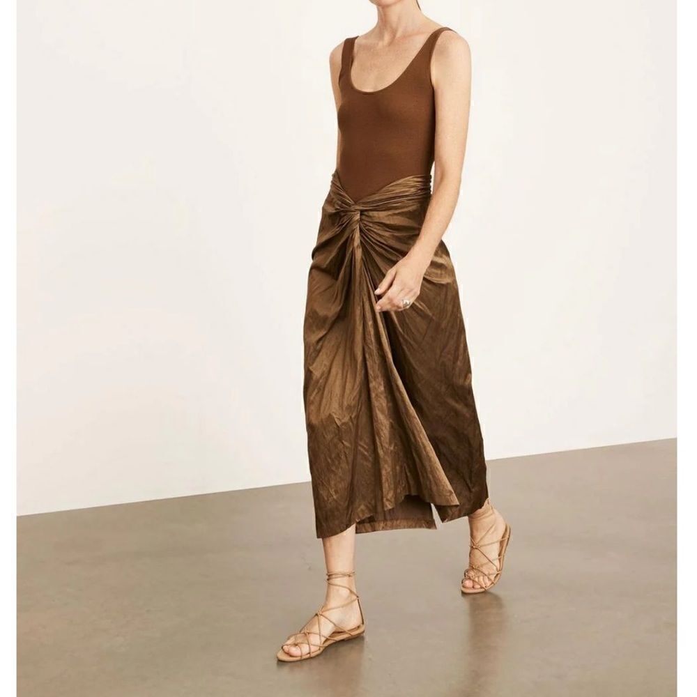NWT Vince Metallic Twist Front Cotton Blend Skirt size 6 $395